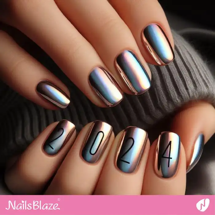 Holographic New Year Nails |  2024 Nails - NB1338